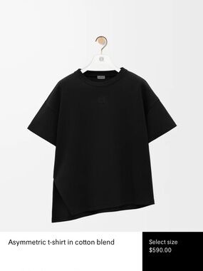 Loewe Black Embroidered Logo Crewneck Tee